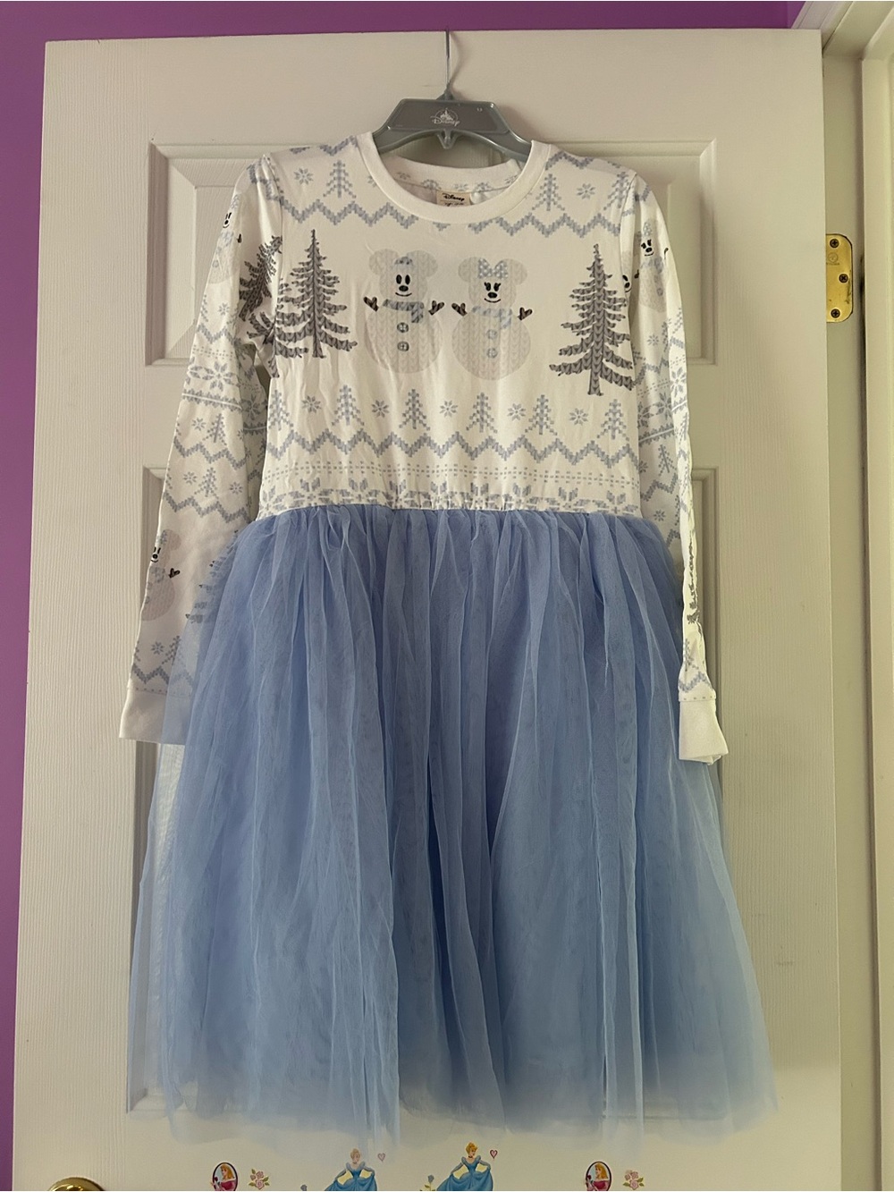 Taylor Joelle x Disney Mickey and Minnie snowflake tutu dress size 14 snowman